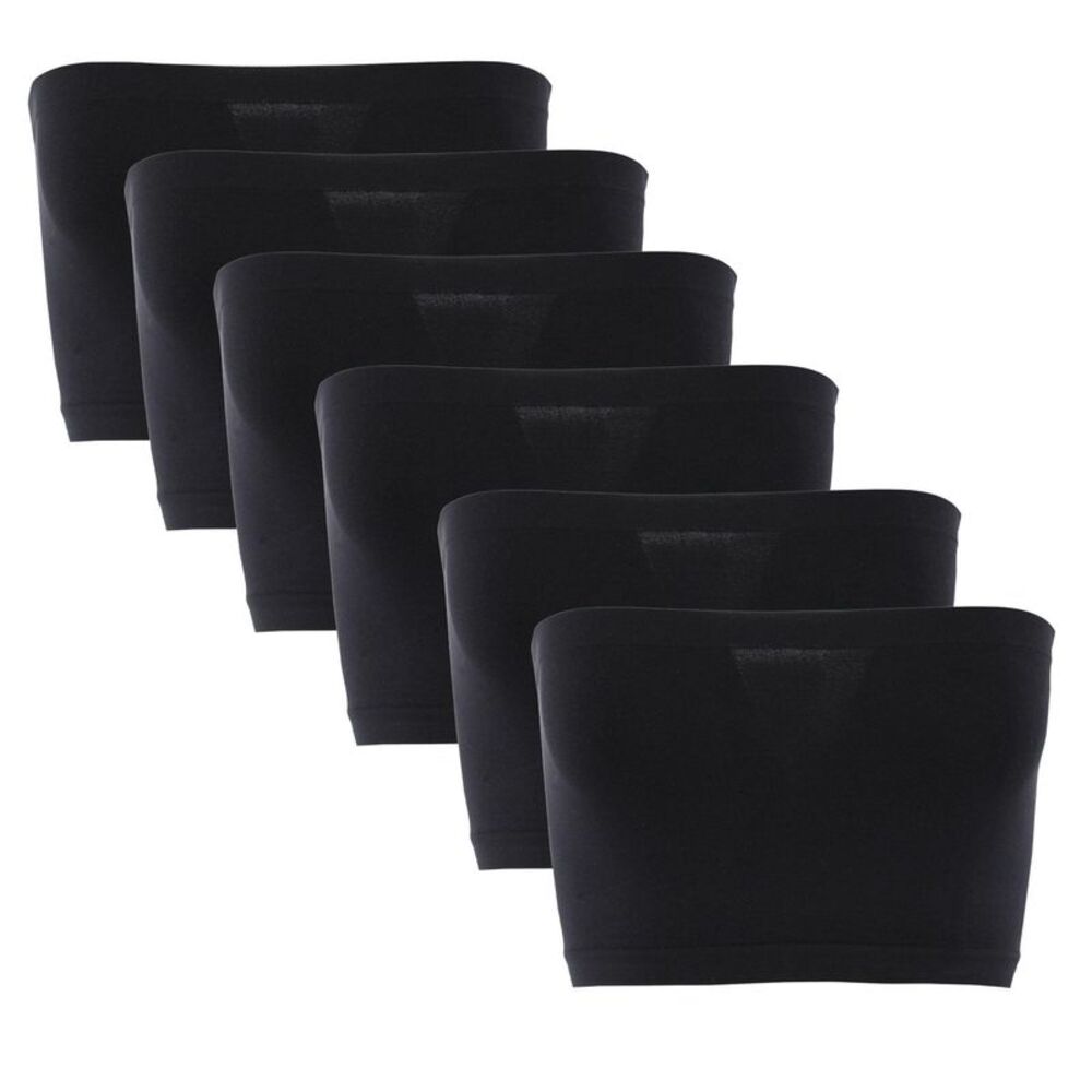 Mamia Women's Seamless No Pad Tube Bra (6 Pack)